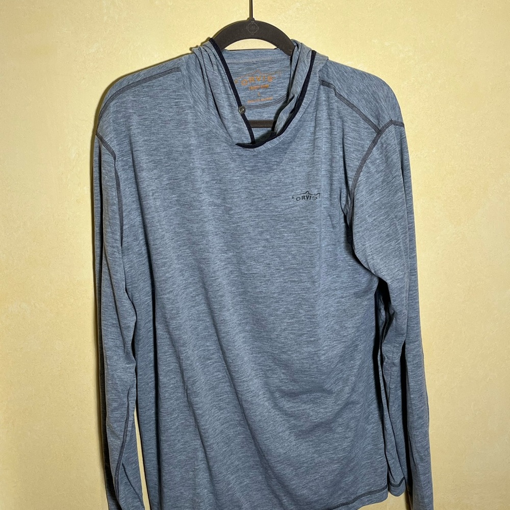 Converse Men's Heathered Blue Long Sleeve Tee